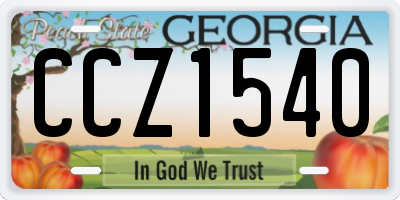 GA license plate CCZ1540