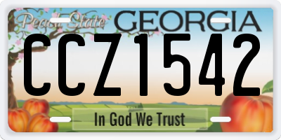 GA license plate CCZ1542