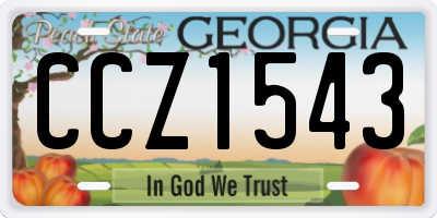 GA license plate CCZ1543
