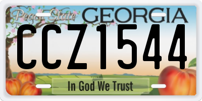 GA license plate CCZ1544