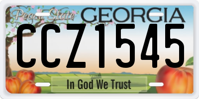 GA license plate CCZ1545