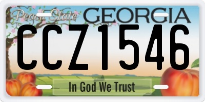 GA license plate CCZ1546