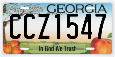 GA license plate CCZ1547