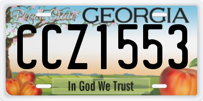 GA license plate CCZ1553