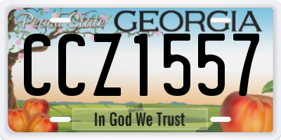 GA license plate CCZ1557