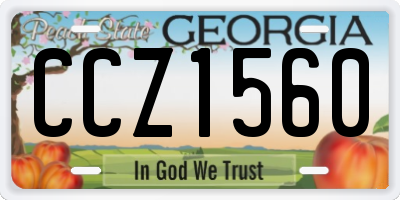 GA license plate CCZ1560