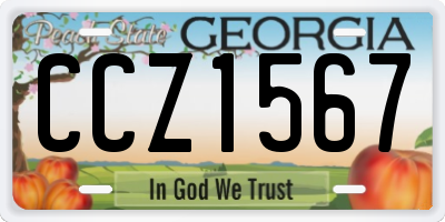GA license plate CCZ1567