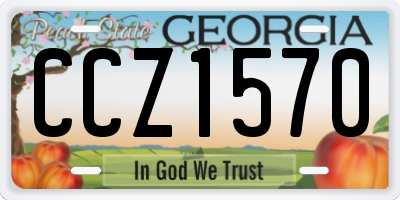 GA license plate CCZ1570