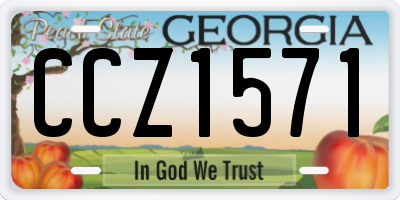 GA license plate CCZ1571