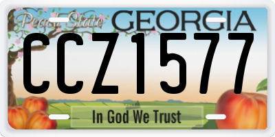 GA license plate CCZ1577