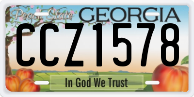 GA license plate CCZ1578