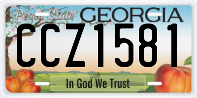 GA license plate CCZ1581