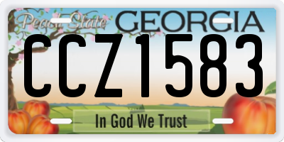 GA license plate CCZ1583