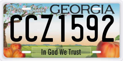 GA license plate CCZ1592