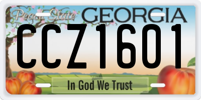 GA license plate CCZ1601