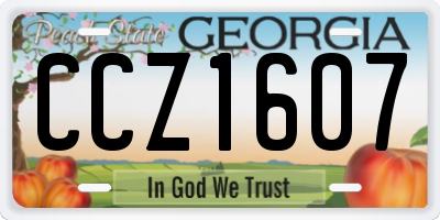 GA license plate CCZ1607