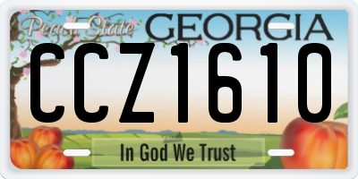 GA license plate CCZ1610