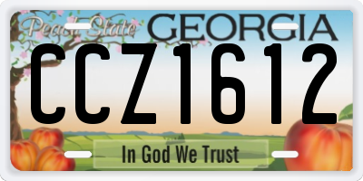 GA license plate CCZ1612