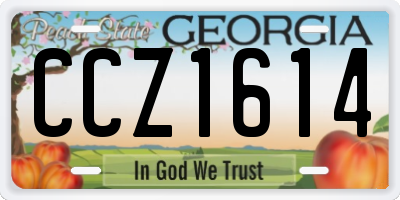 GA license plate CCZ1614