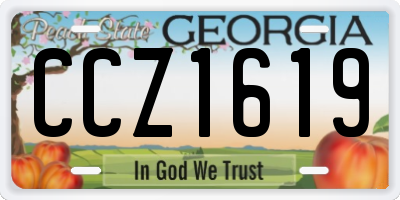 GA license plate CCZ1619