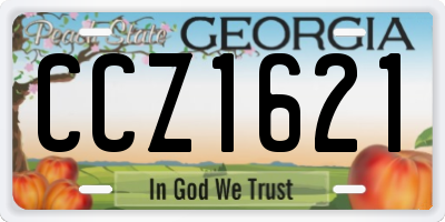 GA license plate CCZ1621
