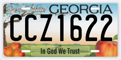 GA license plate CCZ1622