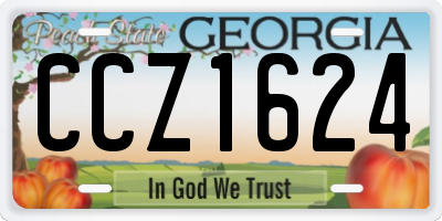 GA license plate CCZ1624