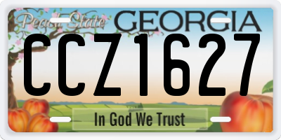 GA license plate CCZ1627