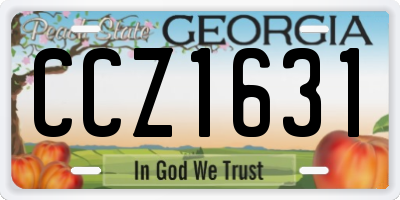 GA license plate CCZ1631