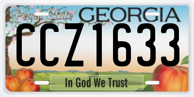 GA license plate CCZ1633