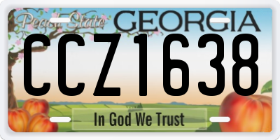 GA license plate CCZ1638