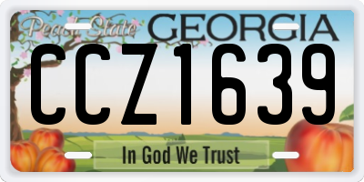 GA license plate CCZ1639