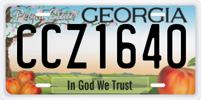 GA license plate CCZ1640
