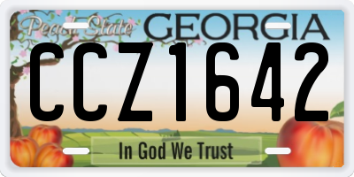 GA license plate CCZ1642
