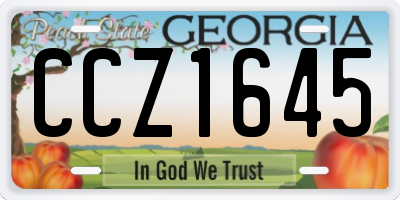 GA license plate CCZ1645
