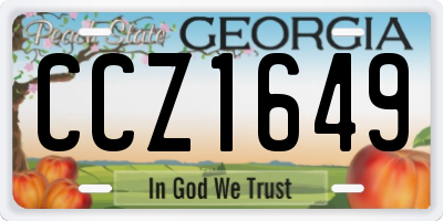 GA license plate CCZ1649