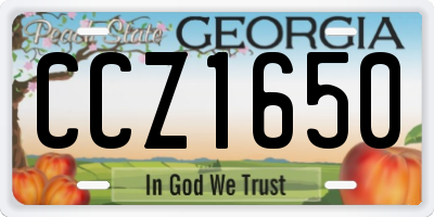 GA license plate CCZ1650