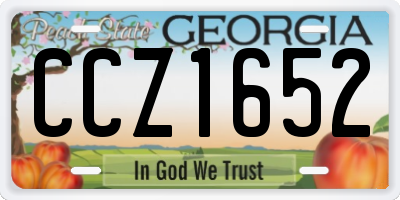 GA license plate CCZ1652