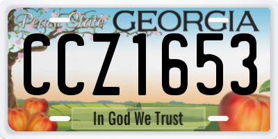 GA license plate CCZ1653