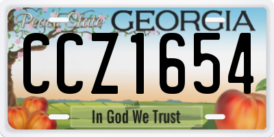 GA license plate CCZ1654