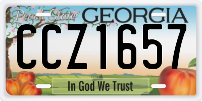 GA license plate CCZ1657