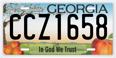 GA license plate CCZ1658