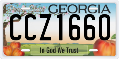 GA license plate CCZ1660