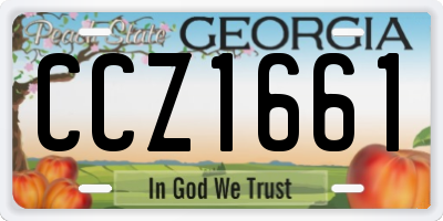 GA license plate CCZ1661