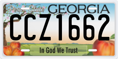 GA license plate CCZ1662