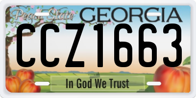 GA license plate CCZ1663