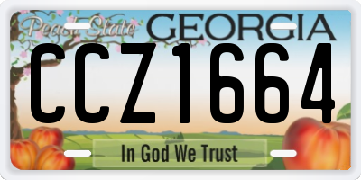 GA license plate CCZ1664