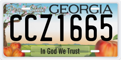 GA license plate CCZ1665