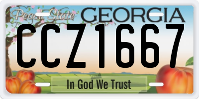 GA license plate CCZ1667
