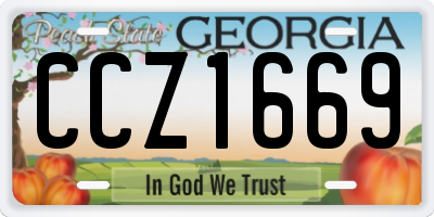 GA license plate CCZ1669